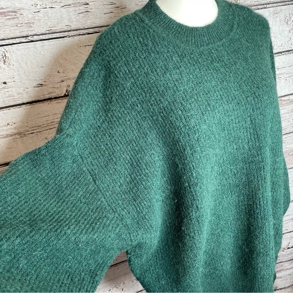 Vero Moda Dark Green Sweater O Neck Blouse Fits Large Alpaca Wool Blend Pullover - Picture 2 of 13